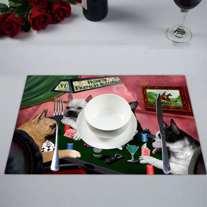 Home of  French Bulldog Dogs Playing Poker Placemat