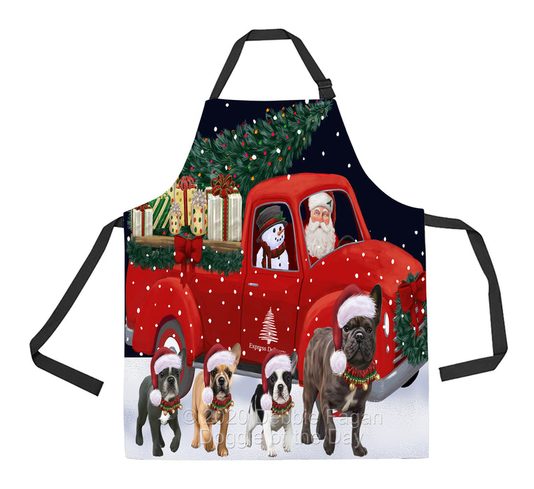 Christmas Express Delivery Red Truck Running French Bulldogs Apron Apron-48126
