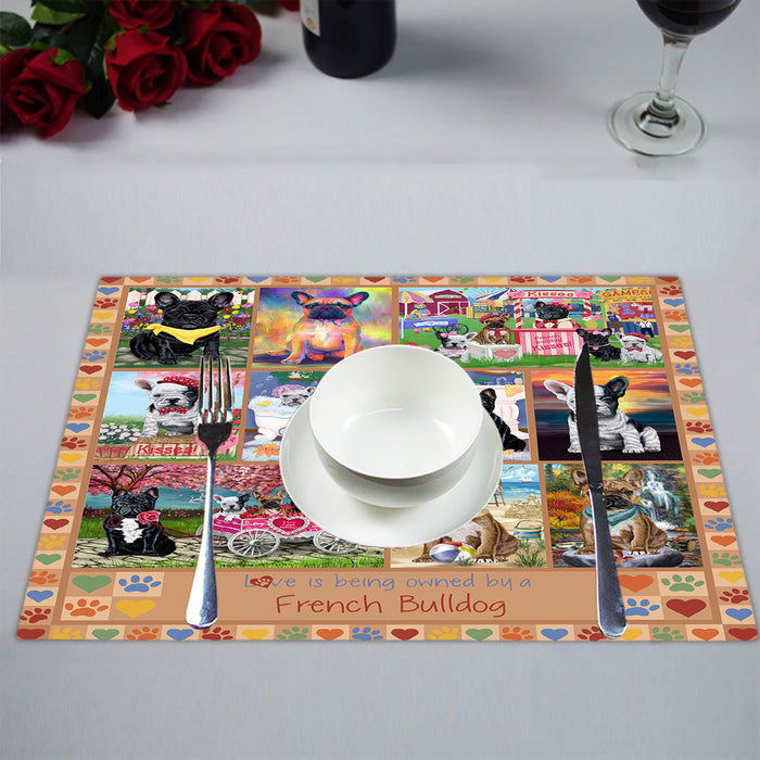 Love is Being Owned French Bulldog Beige Placemat