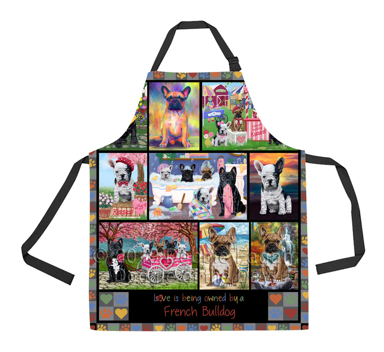 Love is Being Owned French Bulldog Grey Apron