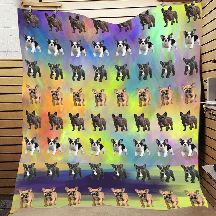 Paradise Wave French Bulldogs Quilt