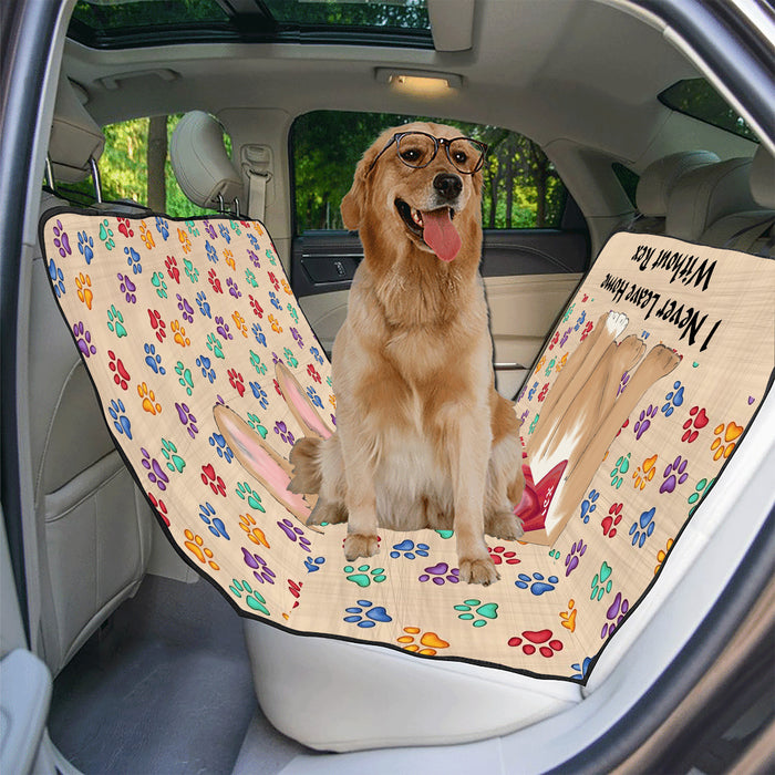 Personalized I Never Leave Home Paw Print French Bulldogs Pet Back Car Seat Cover