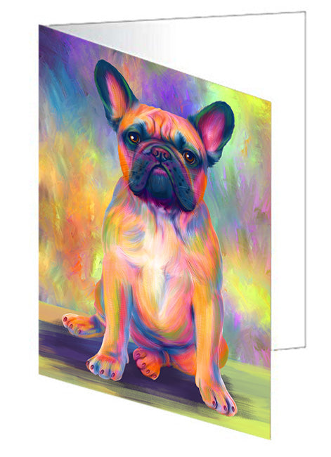 Paradise Wave French Bulldog Handmade Artwork Assorted Pets Greeting Cards and Note Cards with Envelopes for All Occasions and Holiday Seasons GCD72722