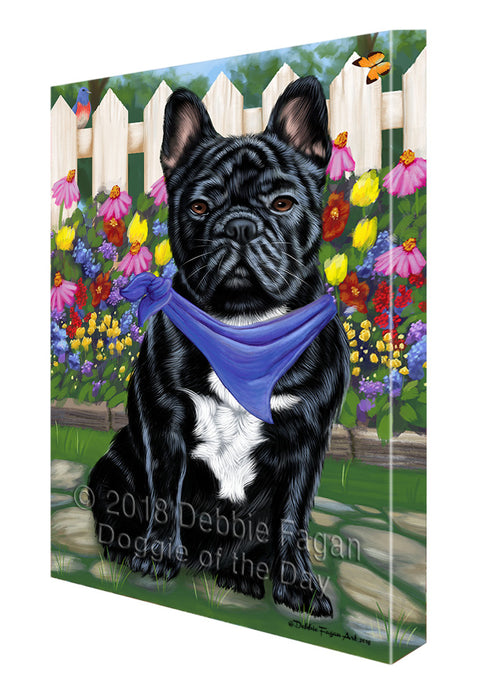 Spring Floral French Bulldog Canvas Wall Art CVS64609