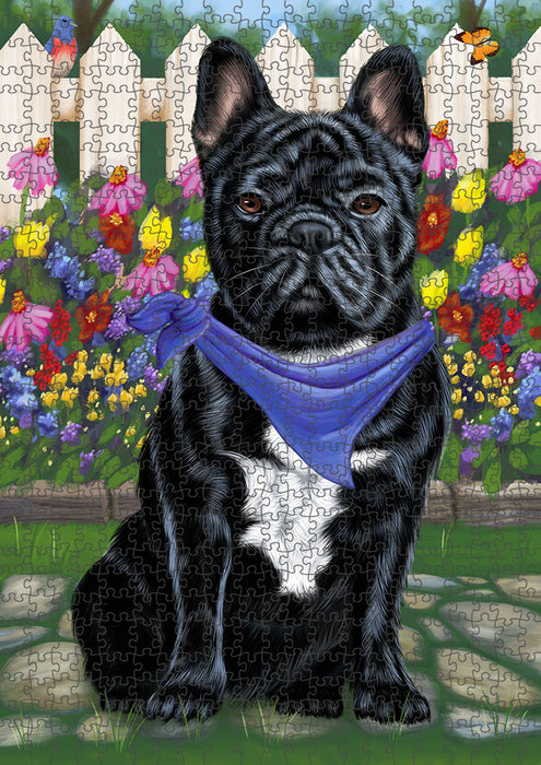 Spring Floral French Bulldog Puzzle with Photo Tin PUZL53325