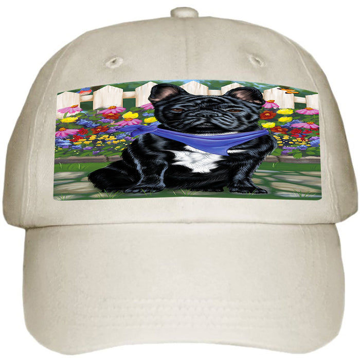 Spring Floral French Bulldog Ball Hat Cap HAT53352