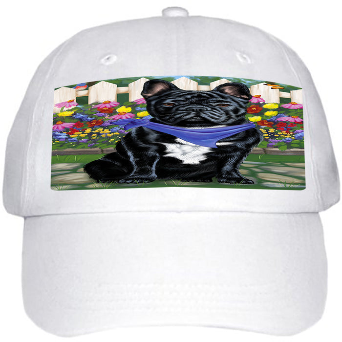 Spring Floral French Bulldog Ball Hat Cap HAT53352