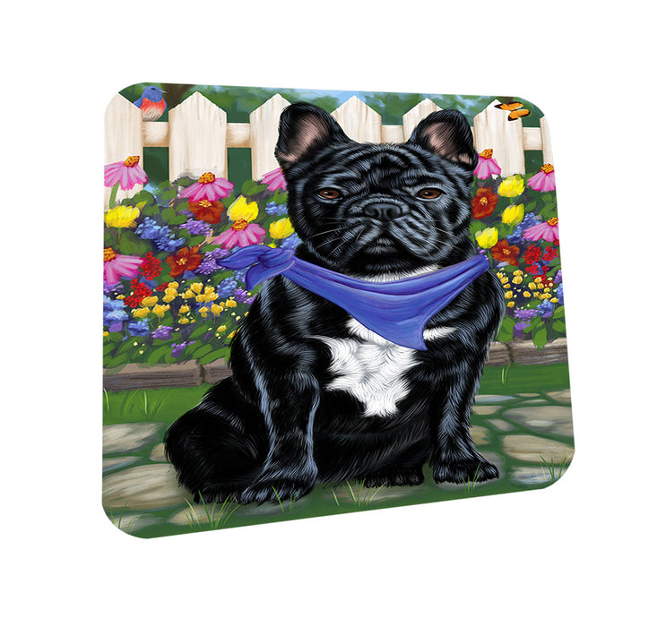 Spring Floral French Bulldog Coasters Set of 4 CST49832
