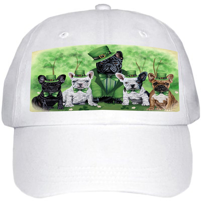 St. Patricks Day Irish Family Portrait French Bulldogs Ball Hat Cap HAT50130