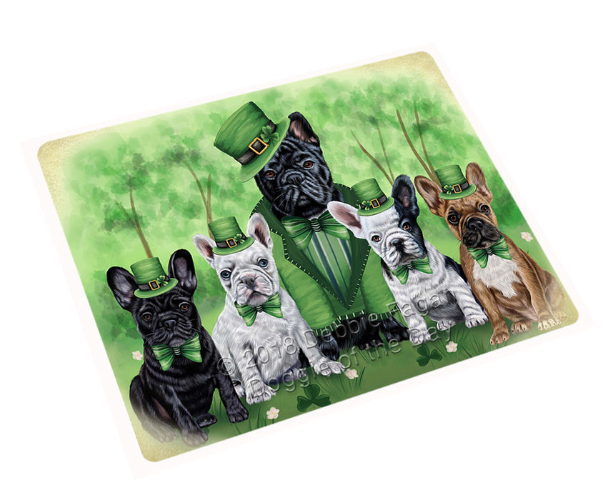 St. Patricks Day Irish Family Portrait French Bulldogs Large Refrigerator / Dishwasher Magnet RMAG52530