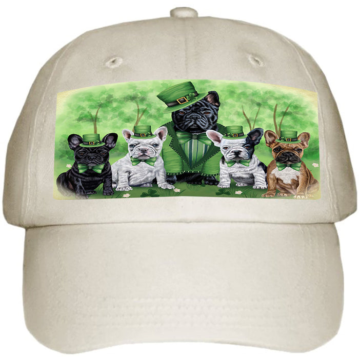 St. Patricks Day Irish Family Portrait French Bulldogs Ball Hat Cap HAT50130