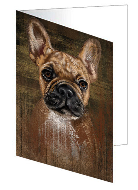 Rustic French Bulldog Handmade Artwork Assorted Pets Greeting Cards and Note Cards with Envelopes for All Occasions and Holiday Seasons GCD55250
