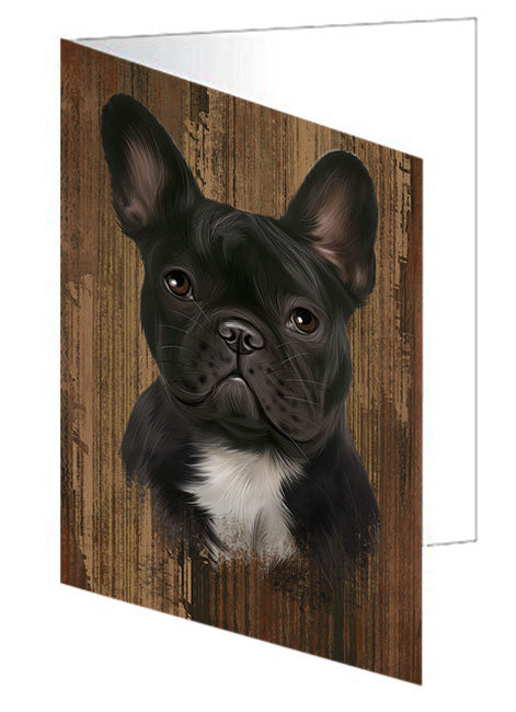 Rustic French Bulldog Handmade Artwork Assorted Pets Greeting Cards and Note Cards with Envelopes for All Occasions and Holiday Seasons GCD55730