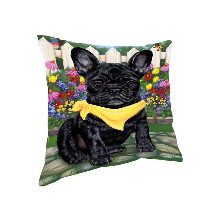 Spring Floral French Bulldog Pillow PIL55356