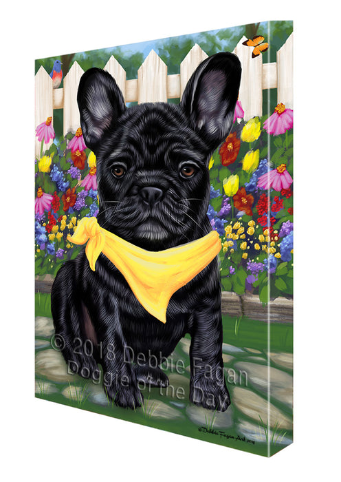 Spring Floral French Bulldog Canvas Wall Art CVS64627