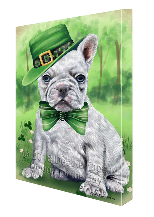 St. Patricks Day Irish Portrait French Bulldog Canvas Wall Art CVS54813