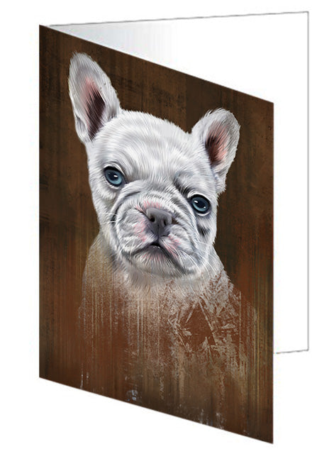 Rustic French Bulldog Handmade Artwork Assorted Pets Greeting Cards and Note Cards with Envelopes for All Occasions and Holiday Seasons GCD55253