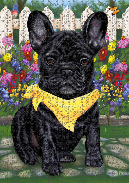 Spring Floral French Bulldog Puzzle with Photo Tin PUZL53331