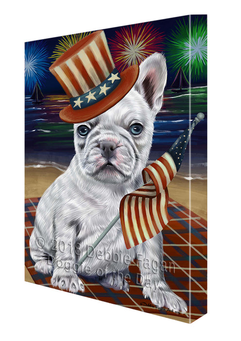 4th of July Independence Day Firework French Bulldog Canvas Wall Art CVS55740