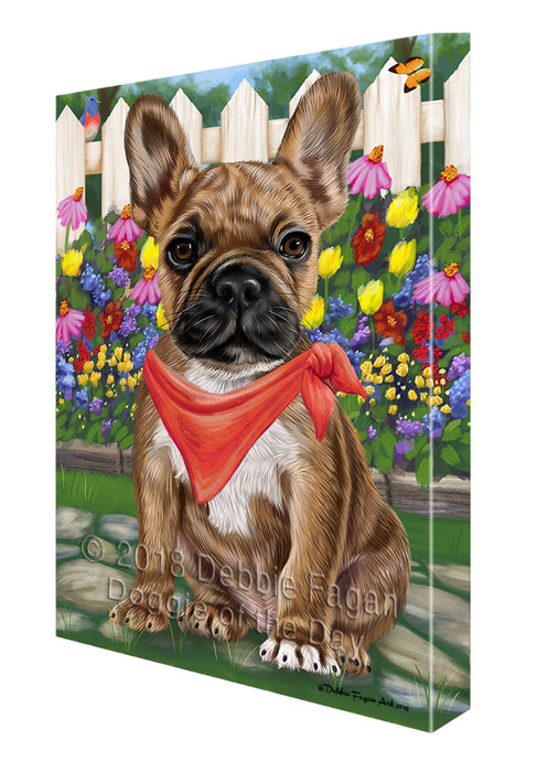 Spring Floral French Bulldog Canvas Wall Art CVS64636