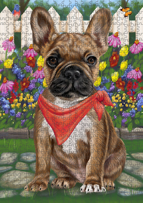 Spring Floral French Bulldog Puzzle with Photo Tin PUZL53334