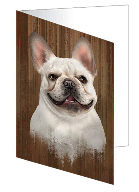 Rustic French Bulldog Handmade Artwork Assorted Pets Greeting Cards and Note Cards with Envelopes for All Occasions and Holiday Seasons GCD55733