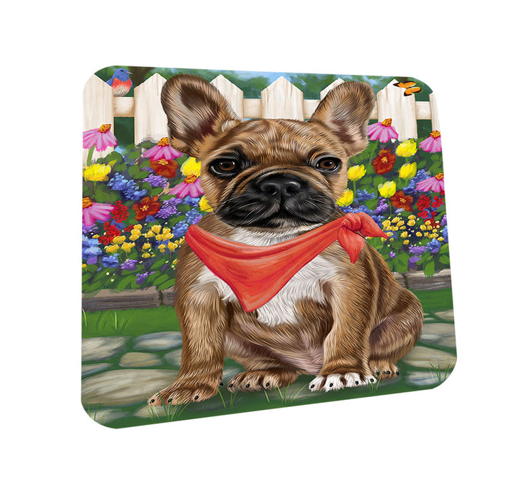 Spring Floral French Bulldog Coasters Set of 4 CST49835