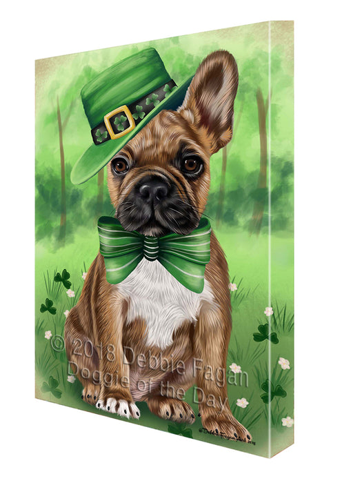 St. Patricks Day Irish Portrait French Bulldog Canvas Wall Art CVS54822