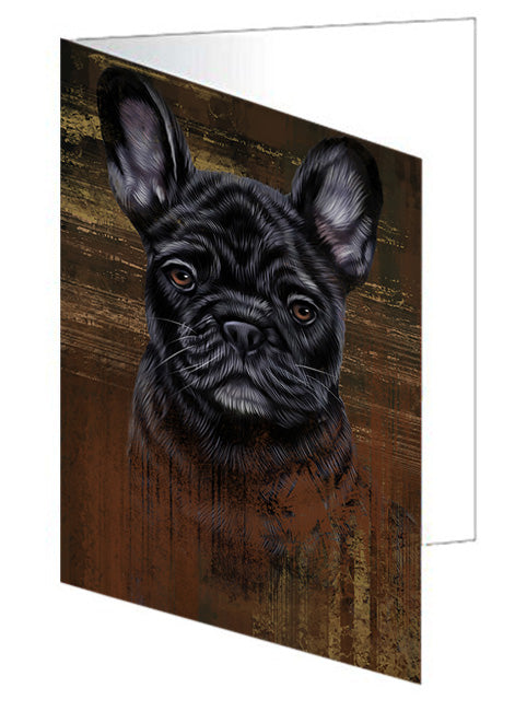 Rustic French Bulldog Handmade Artwork Assorted Pets Greeting Cards and Note Cards with Envelopes for All Occasions and Holiday Seasons GCD55256
