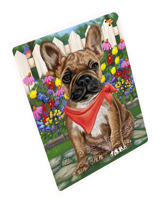 Spring Floral French Bulldog Tempered Cutting Board C53496