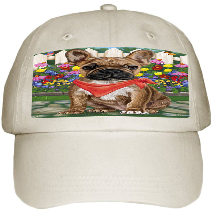 Spring Floral French Bulldog Ball Hat Cap HAT53361