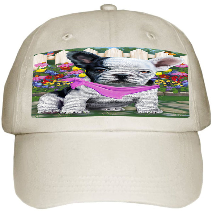 Spring Floral French Bulldog Ball Hat Cap HAT53364