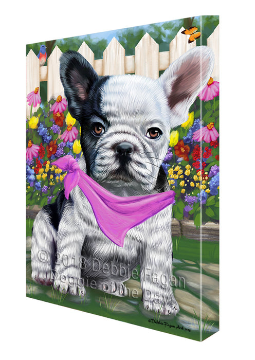 Spring Floral French Bulldog Canvas Wall Art CVS64645