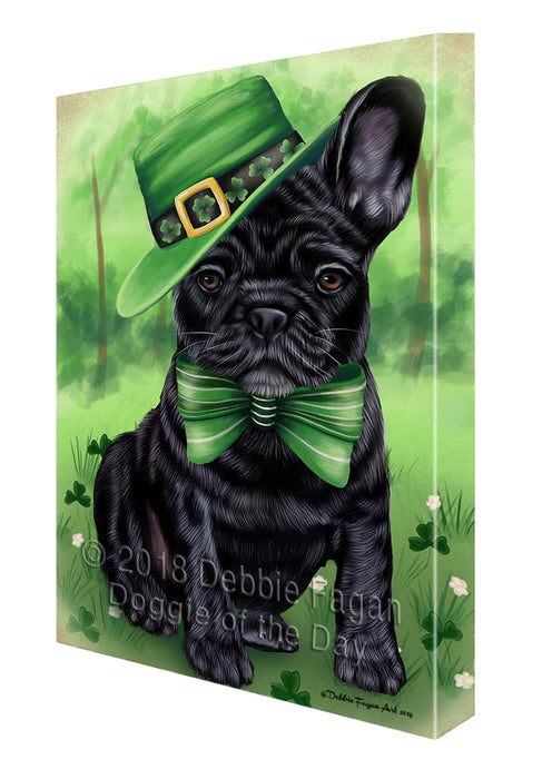 St. Patricks Day Irish Portrait French Bulldog Canvas Wall Art CVS54831