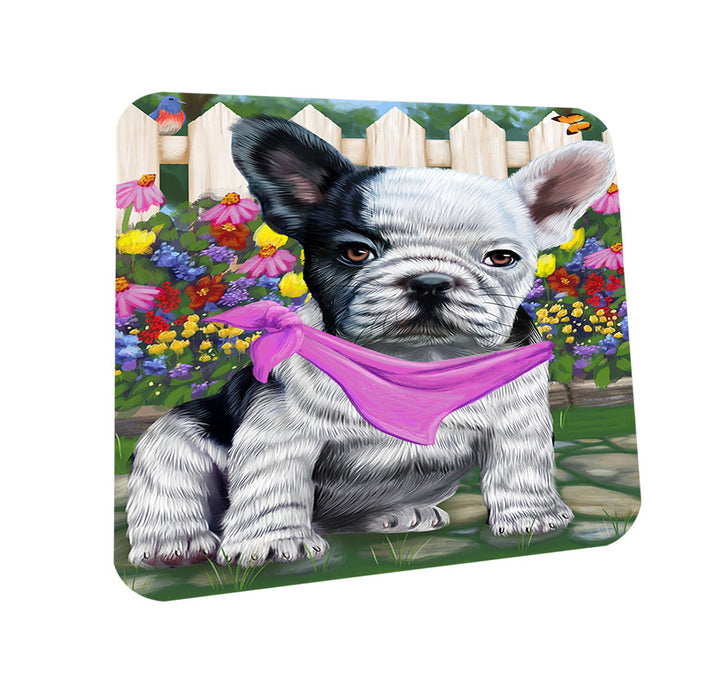 Spring Floral French Bulldog Coasters Set of 4 CST49836