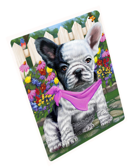 Spring Floral French Bulldog Tempered Cutting Board C53499