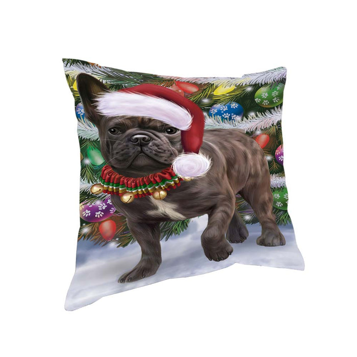 Trotting in the Snow French Bulldog Pillow PIL70688