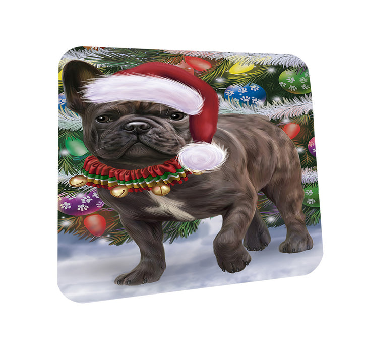 Trotting in the Snow French Bulldog Coasters Set of 4 CST55398