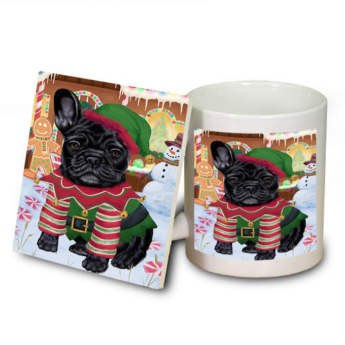 Christmas Gingerbread House Candyfest French Bulldog Mug and Coaster Set MUC56322