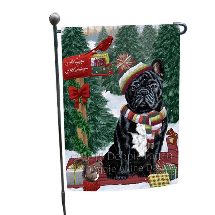 Merry Christmas Woodland Sled French Bulldog Garden Flag GFLG55220