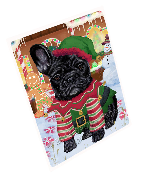Christmas Gingerbread House Candyfest French Bulldog Magnet MAG74129 (Small 5.5" x 4.25")