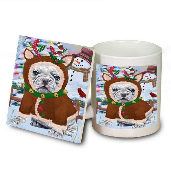 Christmas Gingerbread House Candyfest French Bulldog Mug and Coaster Set MUC56323