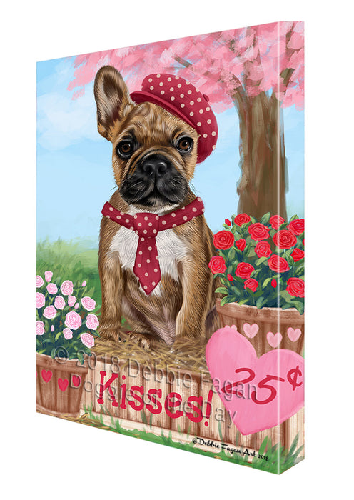 Rosie 25 Cent Kisses French Bulldog Dog Canvas Print Wall Art Décor CVS125000