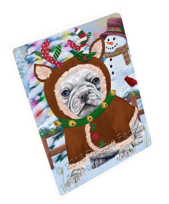 Christmas Gingerbread House Candyfest French Bulldog Magnet MAG74132 (Small 5.5" x 4.25")