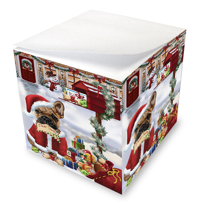 French Bulldog Dear Santa Letter Christmas Holiday Mailbox Note Cube NOC55544