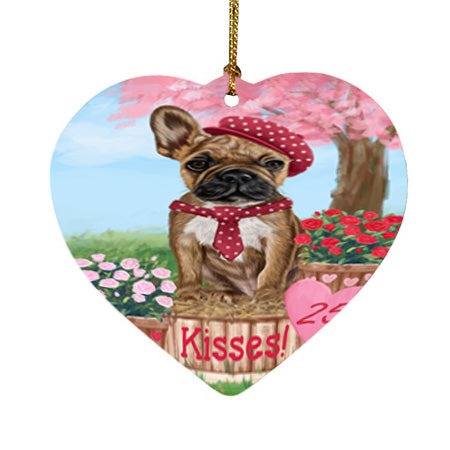 Rosie 25 Cent Kisses French Bulldog Dog Heart Christmas Ornament HPOR56220