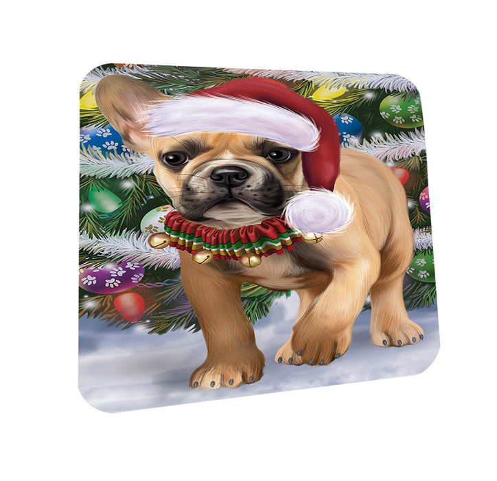 Trotting in the Snow French Bulldog Coasters Set of 4 CST55399