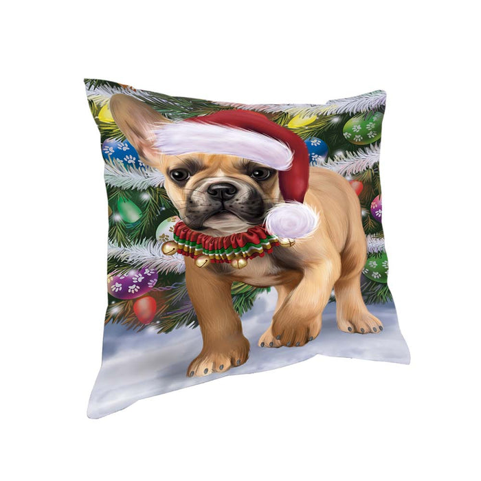 Trotting in the Snow French Bulldog Pillow PIL70692