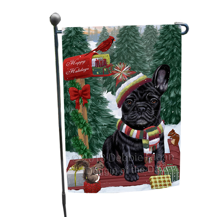 Merry Christmas Woodland Sled French Bulldog Garden Flag GFLG55221