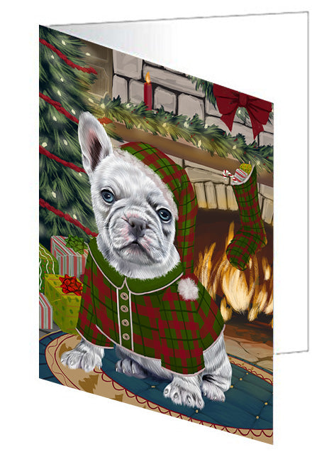 The Stocking was Hung Bernedoodle Dog Handmade Artwork Assorted Pets Greeting Cards and Note Cards with Envelopes for All Occasions and Holiday Seasons GCD70133